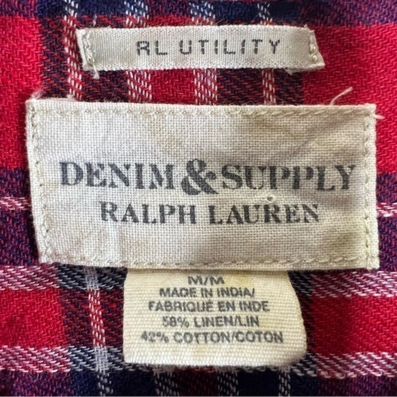 Ralph Lauren Denim & Supply Utility Shirt Size Womens Mediums Plaid Button Down - Picture 8 of 13